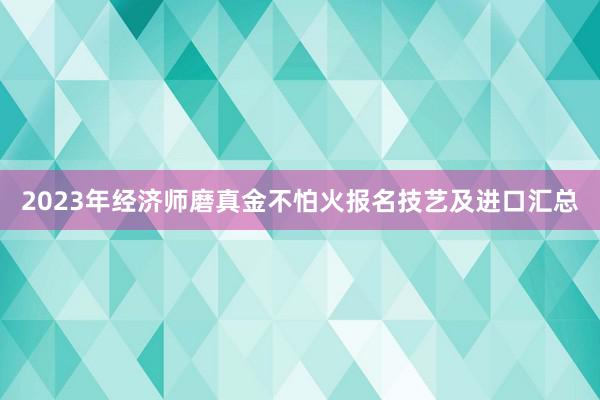 2023年经济师磨真金不怕火报名技艺及进口汇总