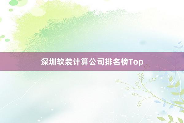 深圳软装计算公司排名榜Top